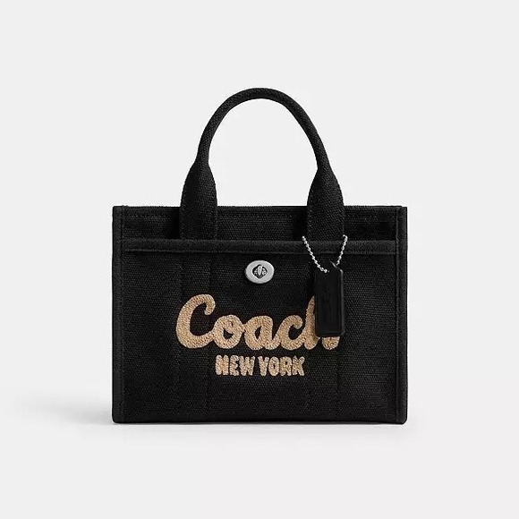 Coach Handbags - NEW Coach Canvas Mini Cargo Tote 20 in Silver/Black